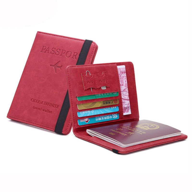 Porta Pasaporte Travel Wallet Modelo RFID BLOCKING -Rojo