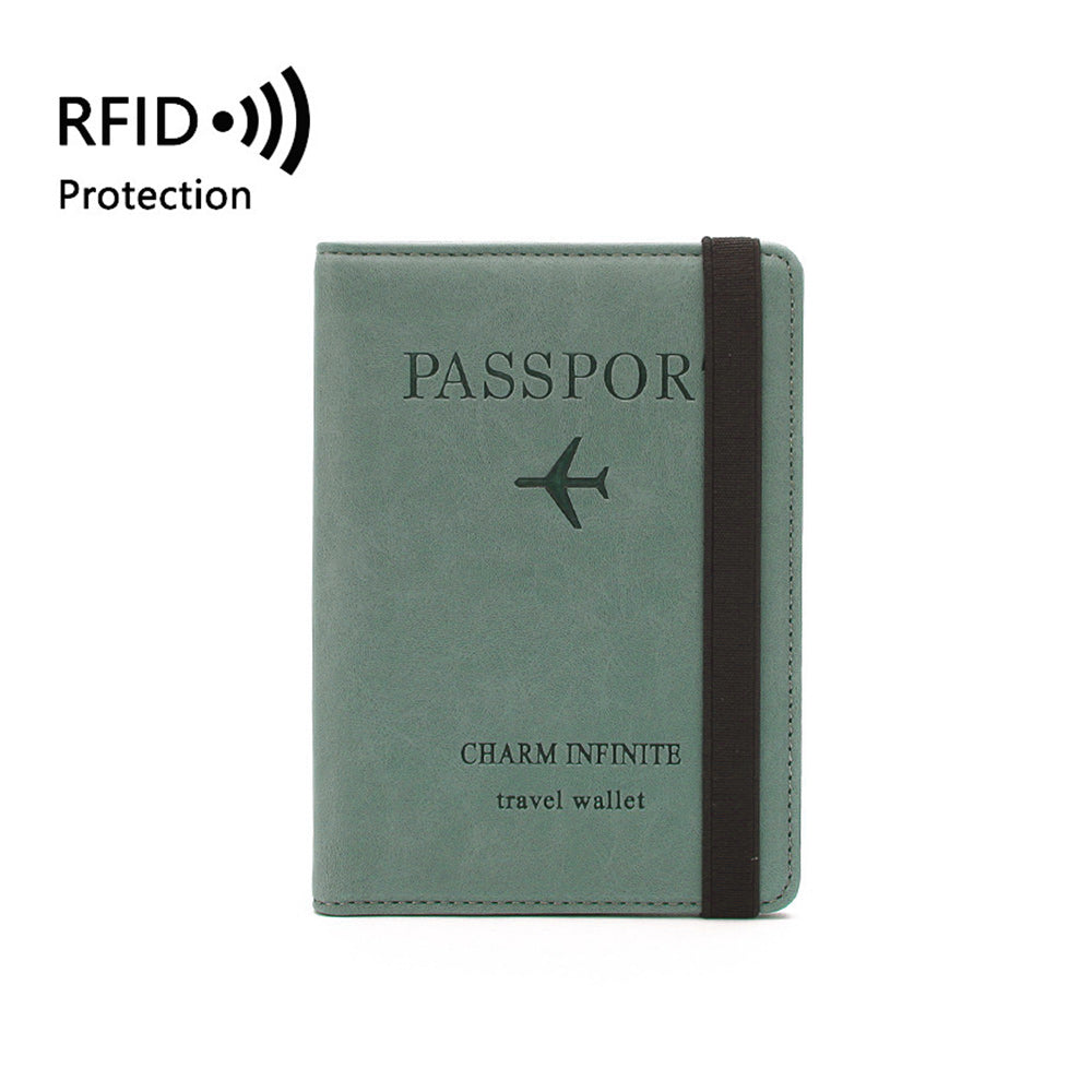 Porta Pasaporte Travel Wallet Modelo RFID BLOCKING -Verde