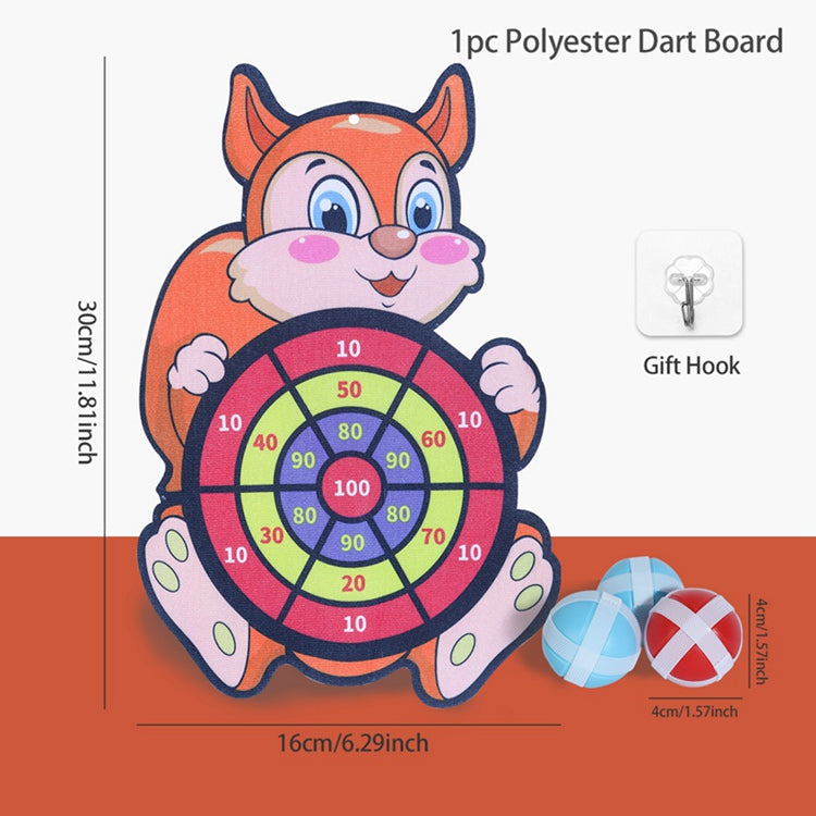 Tablero Lanzadardos de animales animados para niños - Ardilla