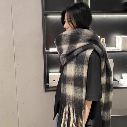 Bufanda Samahara Maxi Chalina de cuadros | Negro