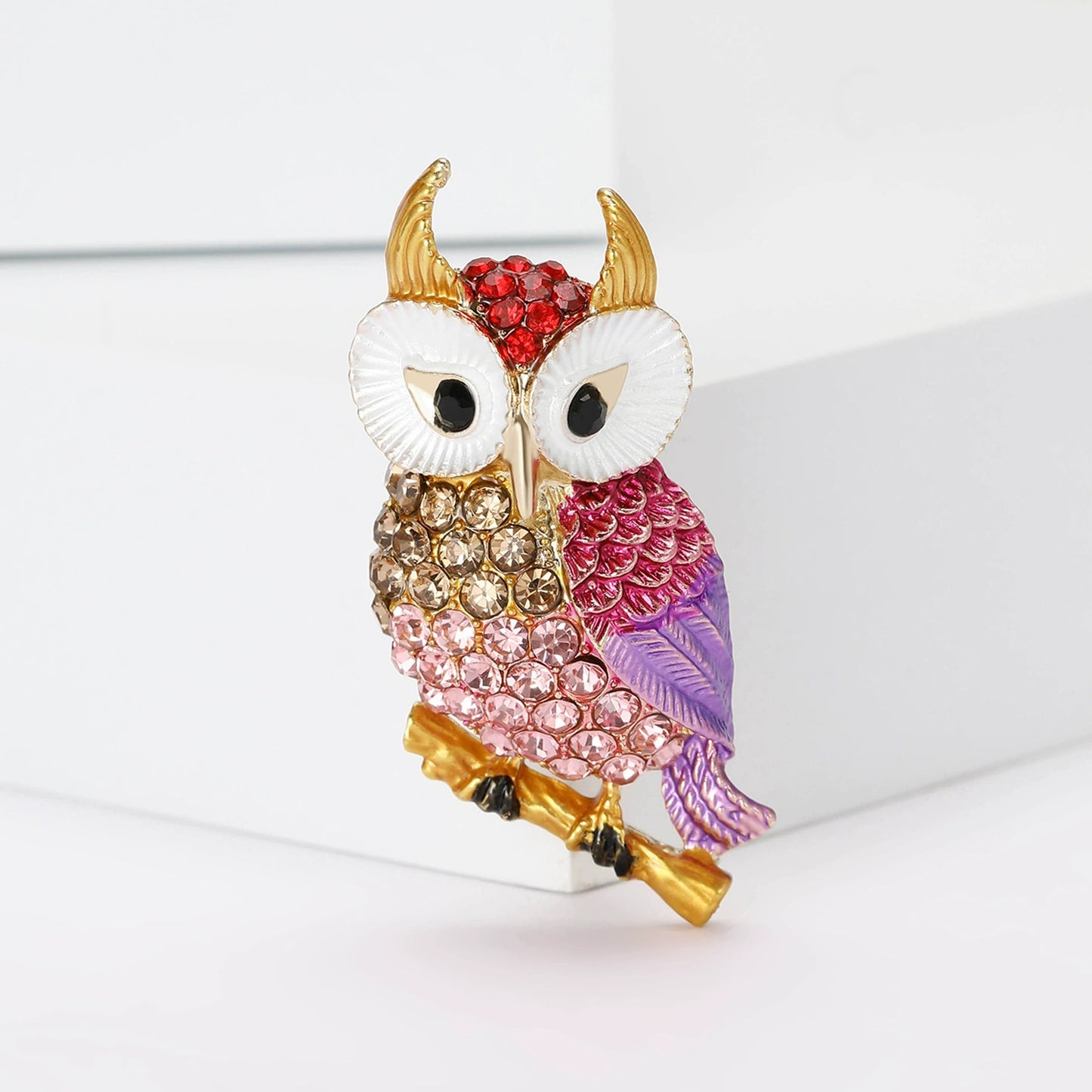 Broche Pin Lumen Buho Rosado