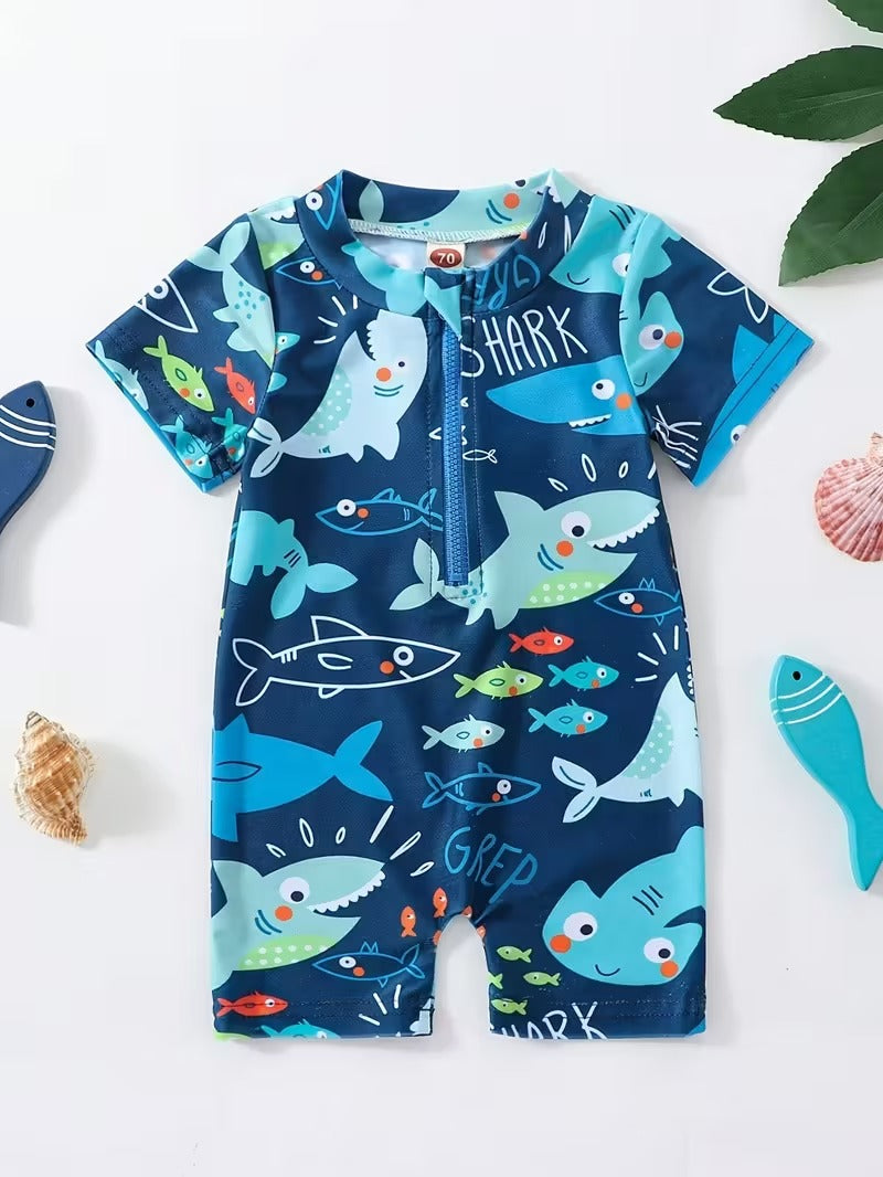Traje de Baño Infantil Tiburoncito - Una Pieza (2 a 3 años)