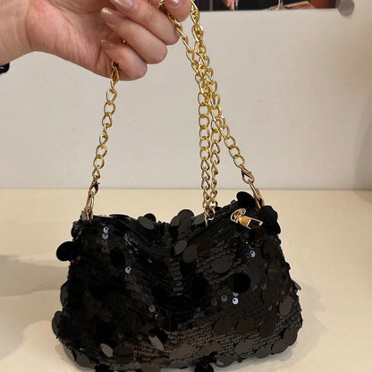 Bolso glitter Cartera de Fiesta Manon con Lentejuelas - Negro