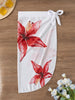 Falda Larga Malva Blanco Estampado de Flores - Talla L