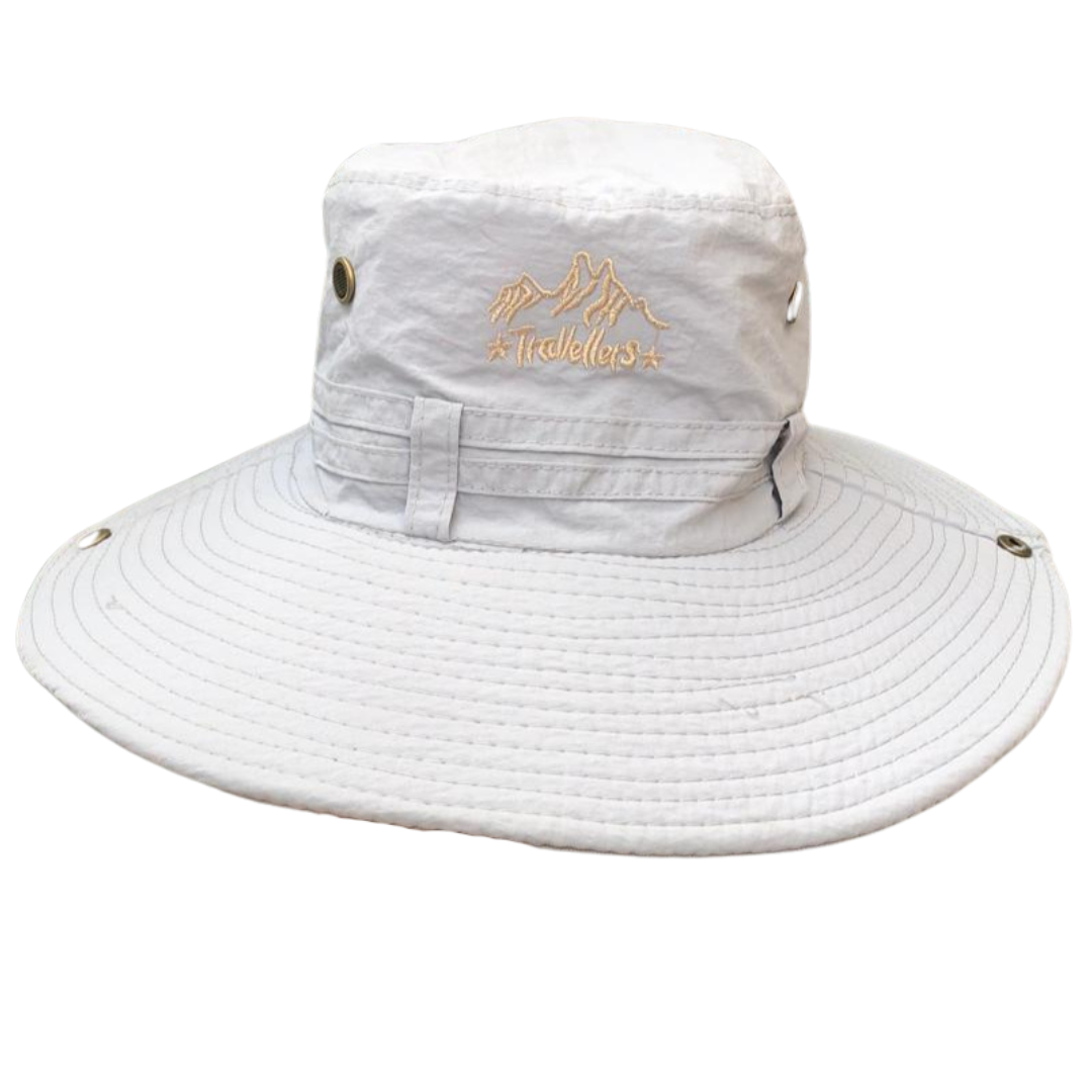 Travellers Cinta Sombrero Safari de pesca - Gris Claro