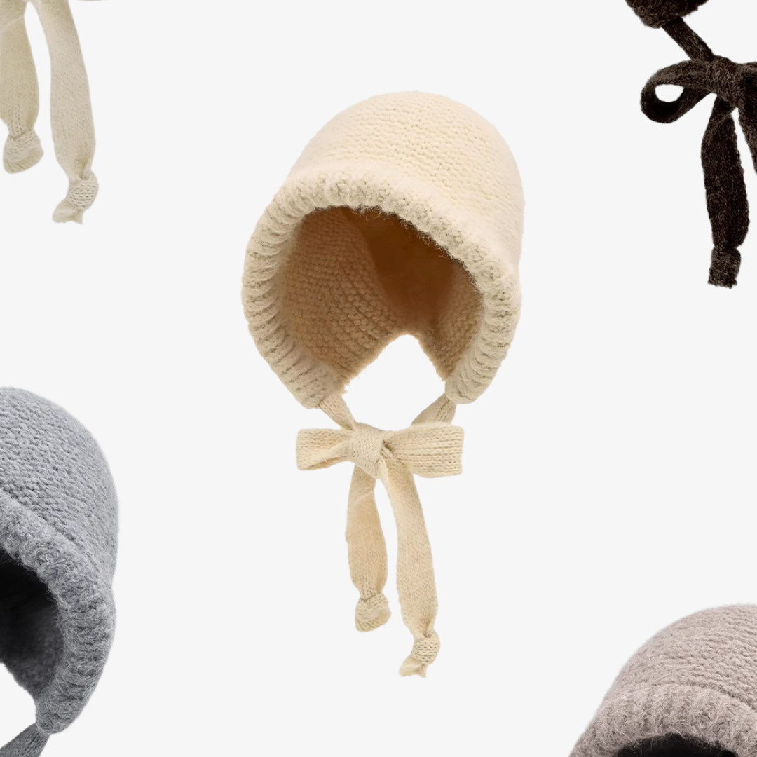 Beanie Capucha Tejido Lana Multifunción Crema para Niñas (5 a 10 años)