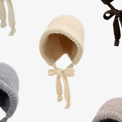 Beanie Capucha Tejido Lana Multifunción Crema para Niñas (5 a 10 años)