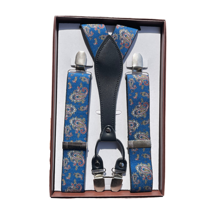 Tirantes Ajustables Elásticos | Paisley Azul