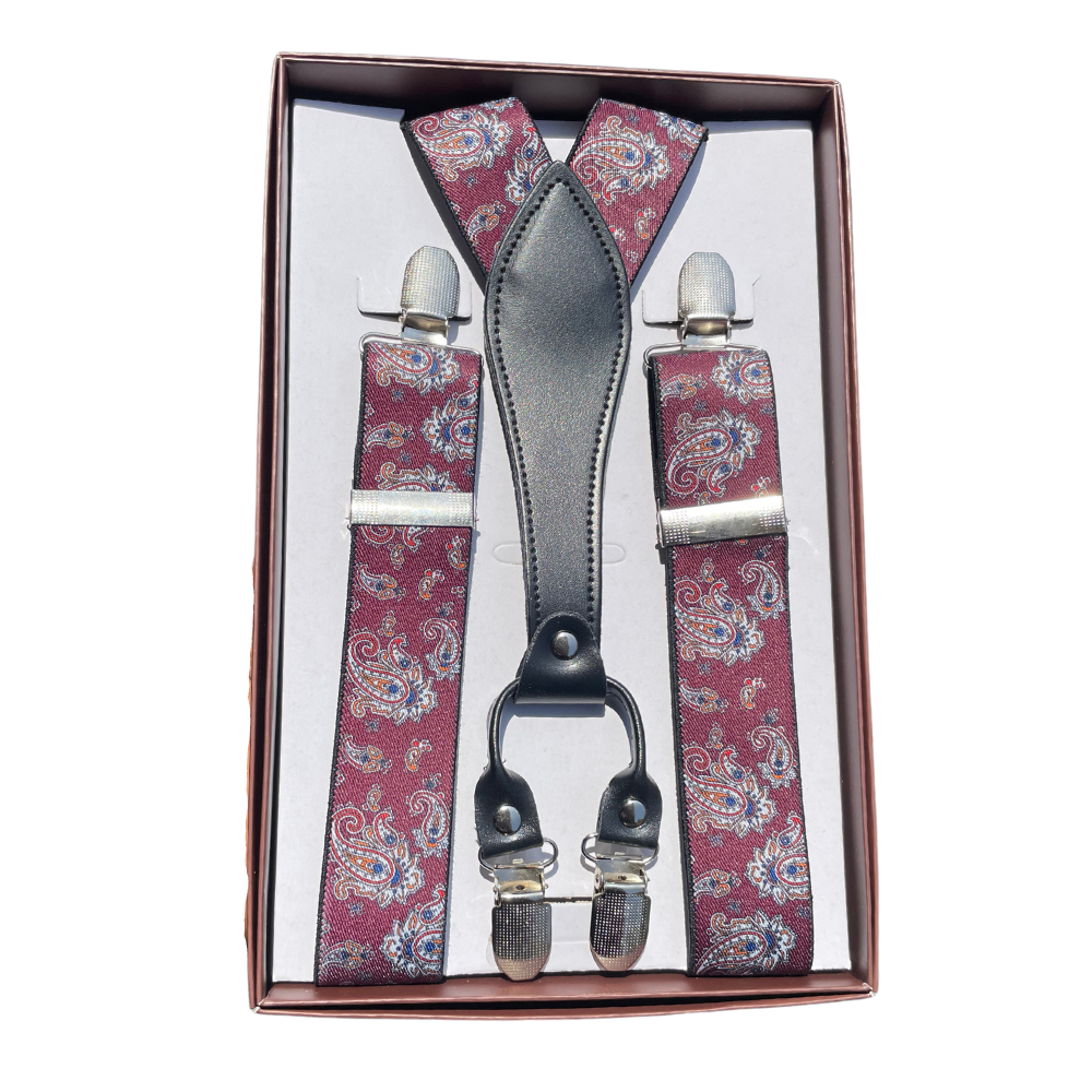 Tirantes Ajustables Elásticos | Paisley Guinda