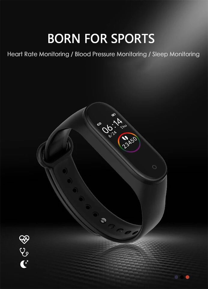Smart Band M4 Reloj Deportivo Pulsera Inteligente Bluetooth - Negro