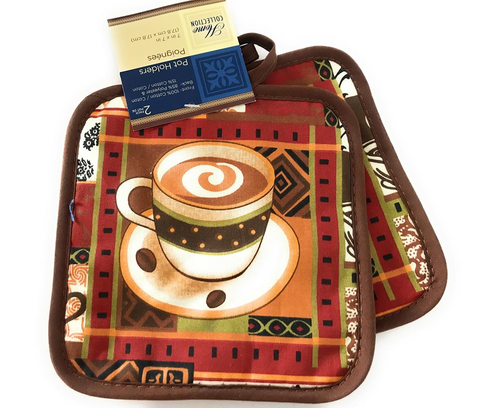 Agarradera Cocina Decoracion Manopla Pack 2 Cafeteria - Marron