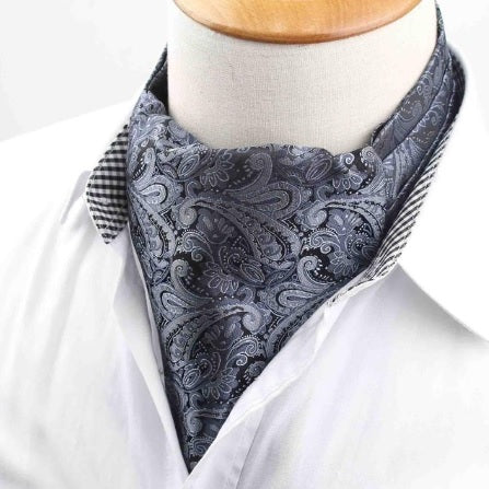 Bufanda Corbata Charles de seda para hombre - Gris Oscuro