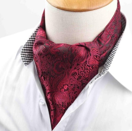 Bufanda Corbata Charles de seda para hombre - Burgundy