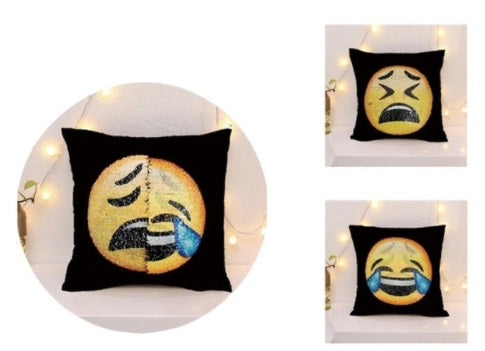 Cojin Almohada Emoji doble Cara Triste Y Risa - Multicolor
