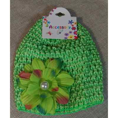 Gorro niña elastico modelo Perla - Verde