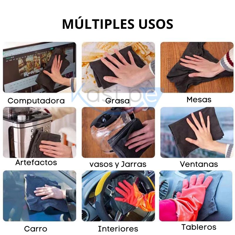 Pack de 2 Paños Mágicos: Limpieza Rápida y Eficaz para todas las superficies
