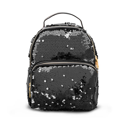 Mochila Cartera Backpack Mujer Glitter Muriel - Negro