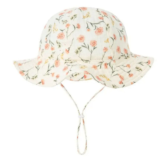 Sombrero Ala ancha Clavel 50cm para Bebé/Niña de 9 meses a 2 años