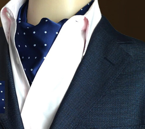 Corbata Bufanda Hombre Boda Modelo Ethan - Azul Puntos