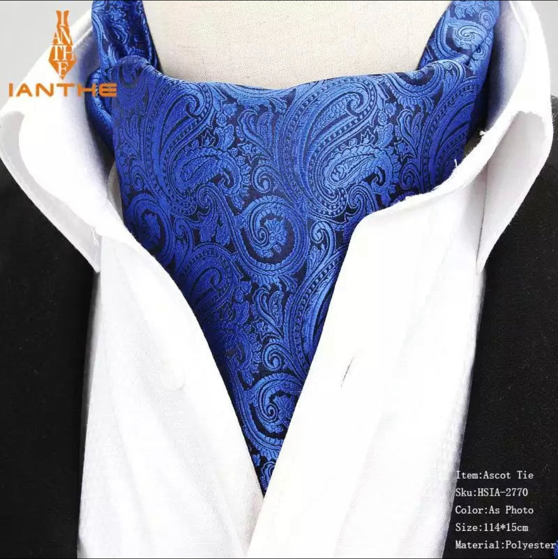 Bufanda Corbata Charles de seda para hombre - Azulino