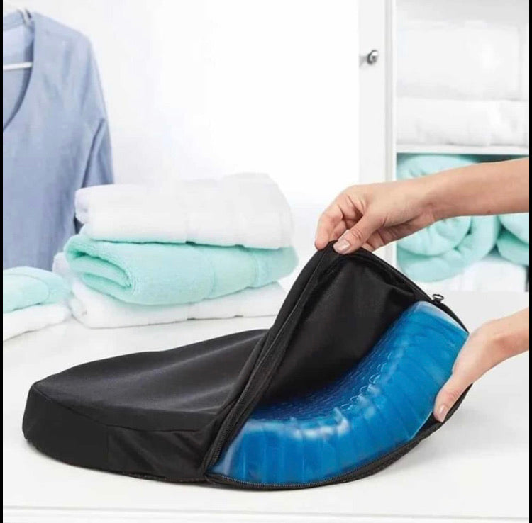 Asiento Cojín de Gel Flexible con Funda para mayor comodidad