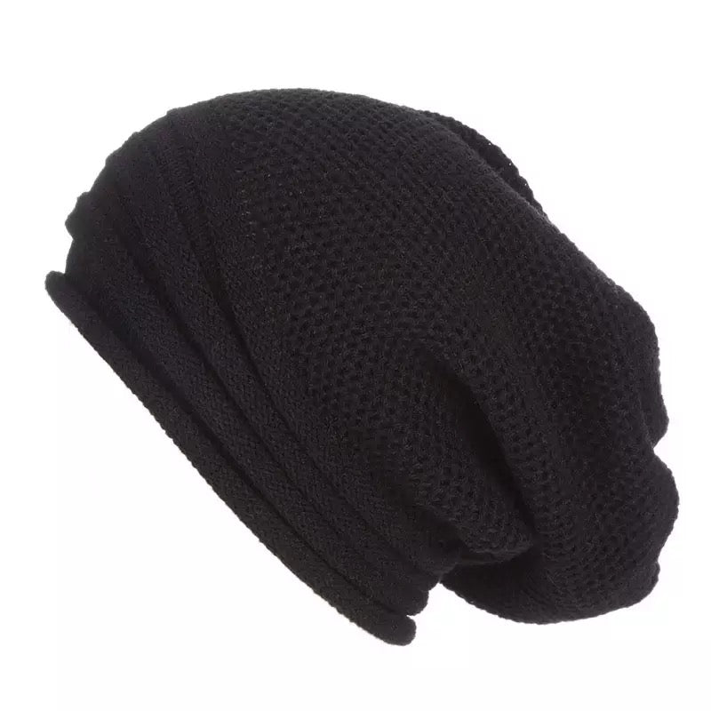 Beanie Slouchy Tejido Holgado Unisex | Negro